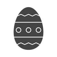 ícone de glifo de ovo de Páscoa. símbolo da silhueta. espaço negativo. ilustração isolada do vetor