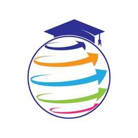 mundo Educação logotipo Projeto gráfico ícone. vetor