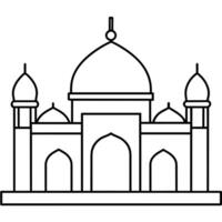mínimo plano estilo masjid ilustração vetor