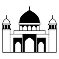 mínimo plano estilo masjid ilustração vetor