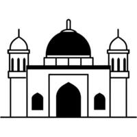 mínimo plano estilo masjid ilustração vetor