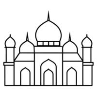 mínimo plano estilo masjid ilustração vetor