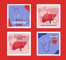 mundo hepatite dia social meios de comunicação fundo vetor