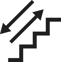 dois maneiras escadas ícone isolado em branco fundo . acima ou baixa passarela escada ícone vetor