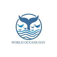 mundo oceanos dia - mundo oceanos dia logotipo.ilustração. mundo oceanos dia símbolo modelo vetor