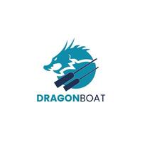 Dragão barco logotipo - Dragão barco mínimo ilustração vetor
