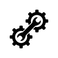 reparar ícone Projeto. mecânico sistema configuração placa e símbolo. vetor