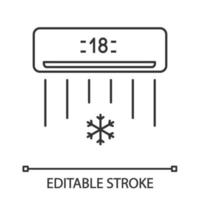 ícone linear do condicionador de ar. ilustração de linha fina. ar condicionado. símbolo de contorno. desenho de contorno isolado do vetor. curso editável vetor