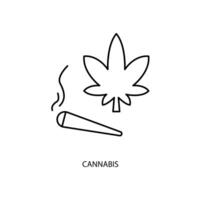 cannabis ícones definir. conjunto do editável acidente vascular encefálico icons.set do cannabis vetor