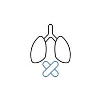 estragado pulmões conceito linha ícone. simples elemento ilustração. estragado pulmões conceito esboço símbolo Projeto. vetor