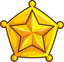 desenho animado velho ocidental xerife escudo com ouro Estrela vetor