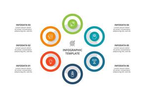 criativo conceito para infográfico com 6 passos, opções, partes ou processos. o negócio dados visualização. vetor