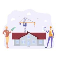 financiamento para a construção do real Estado às a Fundação estágio, construção custos, investimento dentro construção, comprando uma casa, banco crédito. vetor