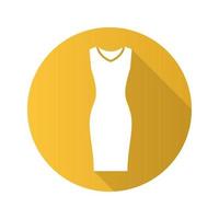 ícone de sombra longa design plano de vestido de noite. vestido feminino sem mangas. símbolo da silhueta do vetor