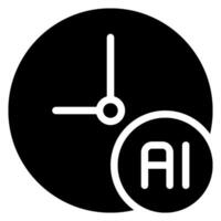 ícone de glifo de inteligência artificial vetor