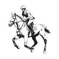 equestre Esportes ilustração cavalo cavaleiro Projeto isolado em branco vetor