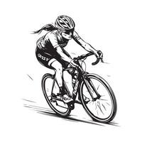 fêmea ciclista estoque ilustrações em branco fundo vetor