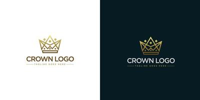 ouro coroa logotipo ilustração com minimalista Projeto estilo vetor