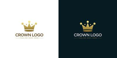 ouro coroa logotipo ilustração com minimalista Projeto estilo vetor