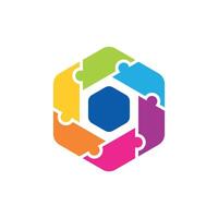colorida hexagonal logotipo Projeto vetor