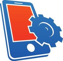 Smartphone serviço logotipo Projeto vetor