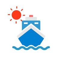 navio e Sol ícone. cruzeiro e marítimo transporte. vetor