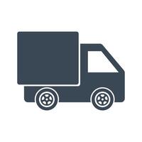 caminhão silhueta ícone. carga transporte. transporte indústria. vetor