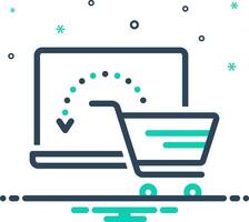 sólido Preto ícone para conectados fazer compras vetor