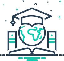 misturar ícone para global Educação vetor