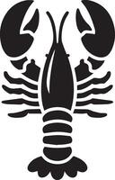 lagosta silhueta em branco backgorund. lagosta logotipo vetor