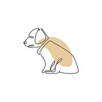 contínuo linha arte cachorro desenhando estilo, linha em branco fundo. ilustração vetor