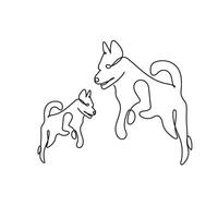 cachorro dentro contínuo linha arte desenhando estilo isolado em branco fundo. ilustração vetor