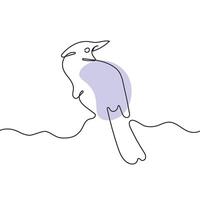 contínuo linha emplumado pássaro 1 linha desenho. ilustração vetor