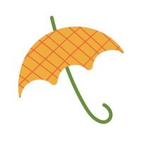 aberto guarda-chuva, Olá outono conceito. ilustração do guarda-chuva dentro plano estilo em uma branco fundo isolado. vetor