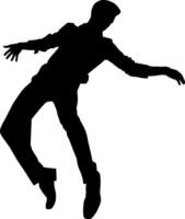 silhueta do uma pessoa dançando em branco fundo vetor