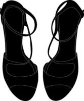 silhueta senhoras sapatos em branco fundo vetor