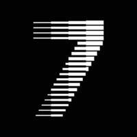 7 número linhas logotipo ícone ilustração vetor