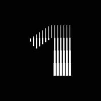 1 número linhas logotipo ícone ilustração vetor