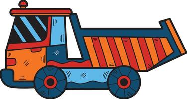 uma desenho animado caminhão com uma grande aberto costas vetor