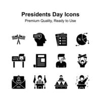 visualmente perfeito presidentes dia ícone definir, Customizável vetores