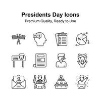 visualmente perfeito presidentes dia ícone definir, Customizável vetores