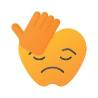 pegue isto surpreendente ícone do facepalm emoji, triste expressões emoji vetor