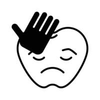 pegue isto surpreendente ícone do facepalm emoji, triste expressões emoji vetor