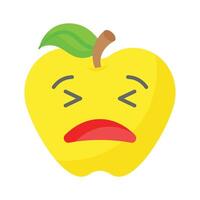 doloroso expressão, na moda ícone do dor emoji, editável vetor