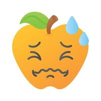 doloroso expressão, na moda ícone do dor emoji, editável vetor