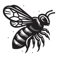 abelha silhueta Preto plano ilustração vetor