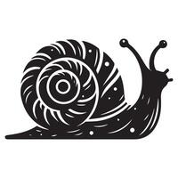 Caracol silhueta plano ilustração. vetor