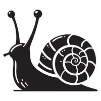 Caracol silhueta plano ilustração. vetor