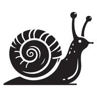 Caracol silhueta plano ilustração. vetor