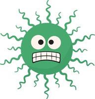 fofa desenho animado bactérias e vírus personagem. ilustração em branco fundo vetor